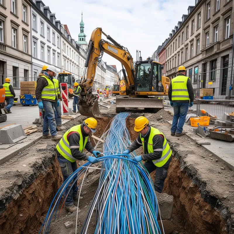 Wuppertal, DE - Glasfaserausbau Wuppertal – 4 km, 200 HA