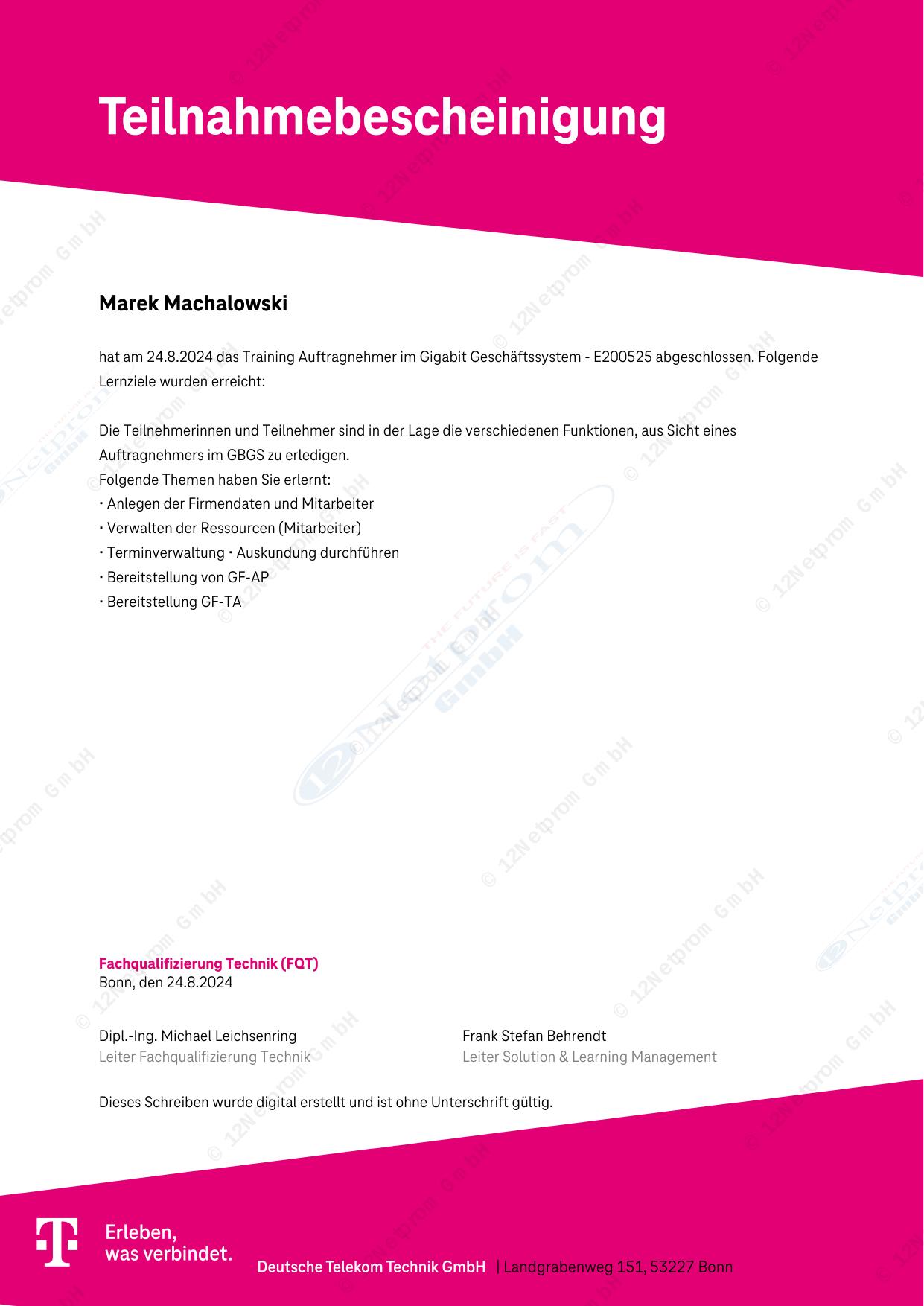 GBGS Auftragnehmer