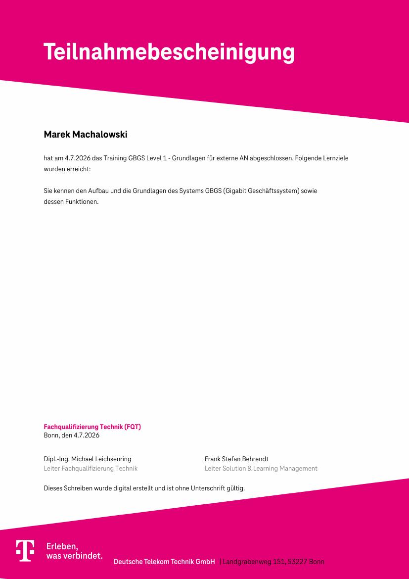 GBGS Level 1 – Grundlagen